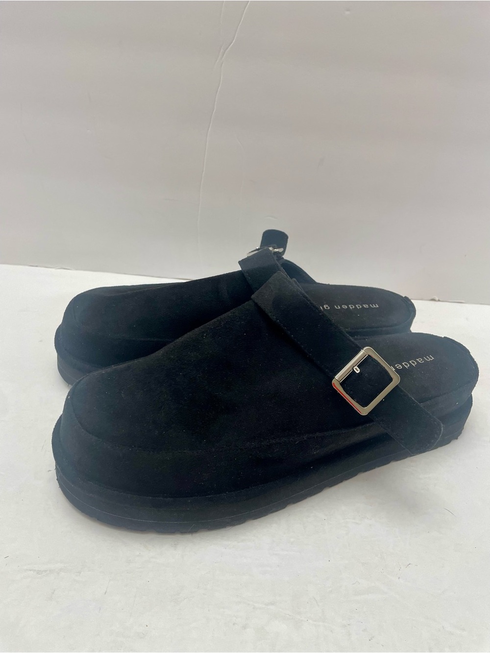 Steve Madden Girl Grahamm 11 Faux Suede Platform Clogs Slip On Mules